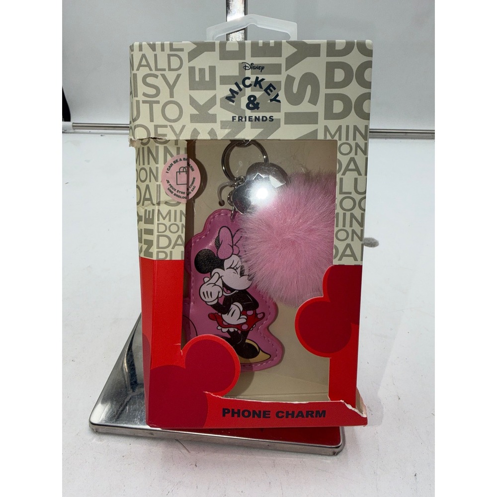 Disney Skinnydip Minnie Mouse Phone Charm Pink Pom Pom Heart JC2510-003-001